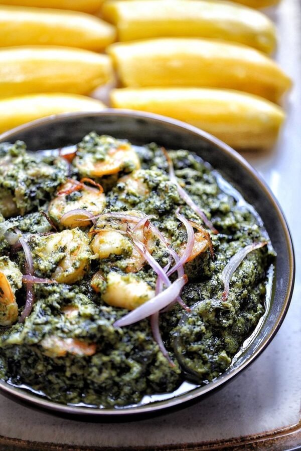 Ndolé with Plantains
