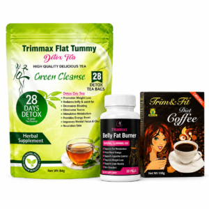 Trimmax Belly Fat Burner, Trim & Fit Diet Coffee and Trimmax Flat Tummy Detox Tea